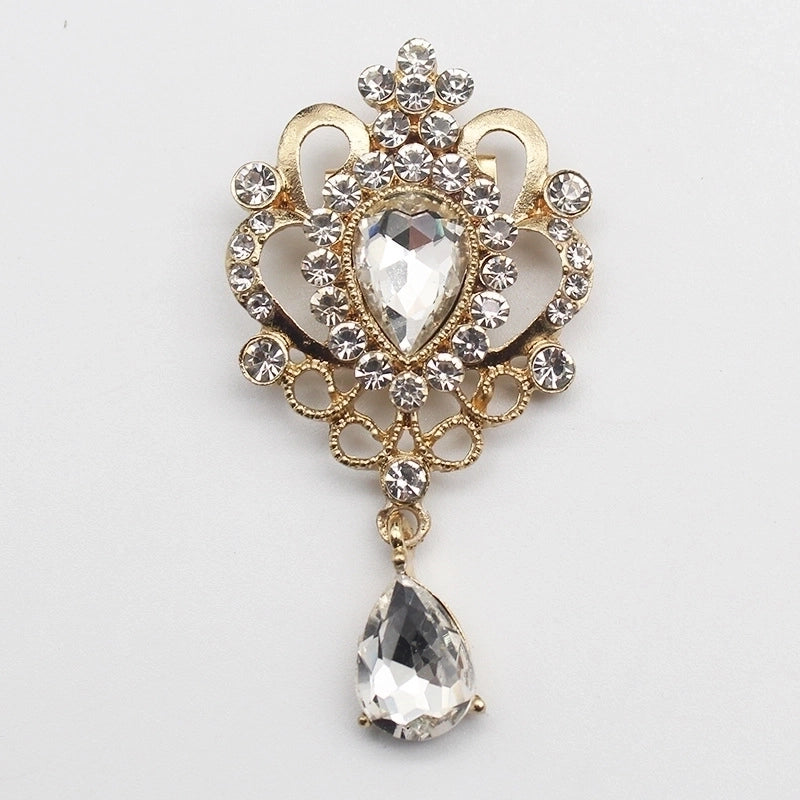 Minimalist Pin Water Droplets Alloy Inlay Rhinestones Unisex Brooches