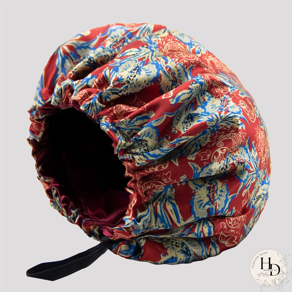 Black Gold Casual Living Print Adjustable Elastic Button Confinement Cap