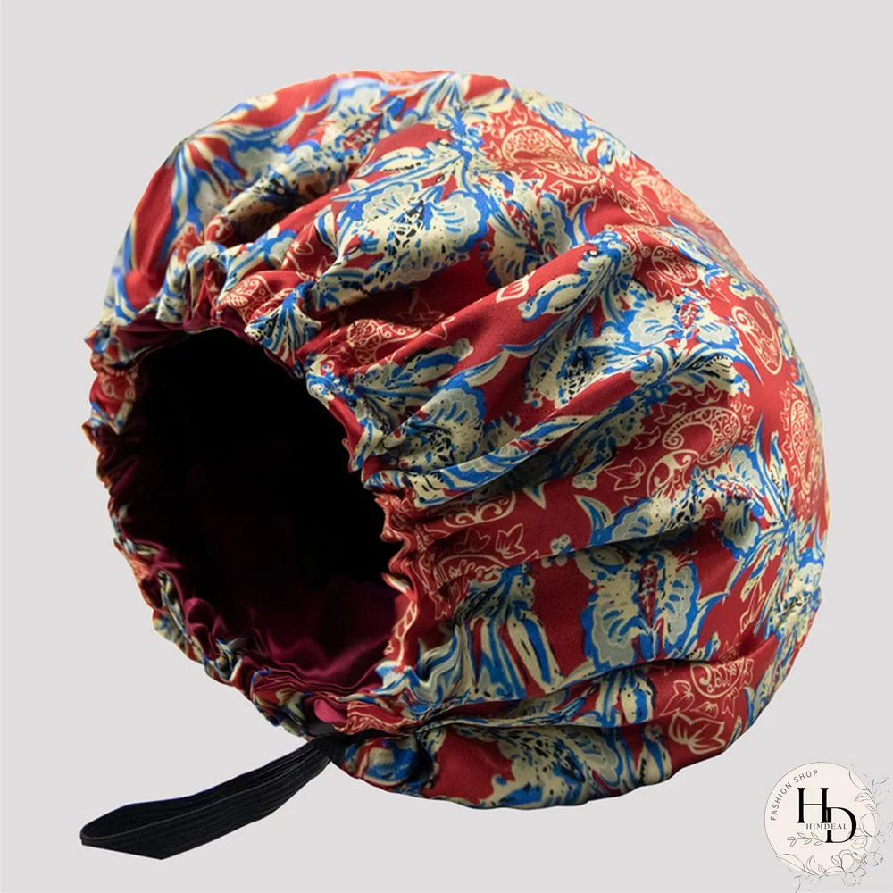 Black Gold Casual Living Print Adjustable Elastic Button Confinement Cap