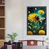 Abeille Et Fleur-Drille Ronde Peinture Diamant-30*45CM