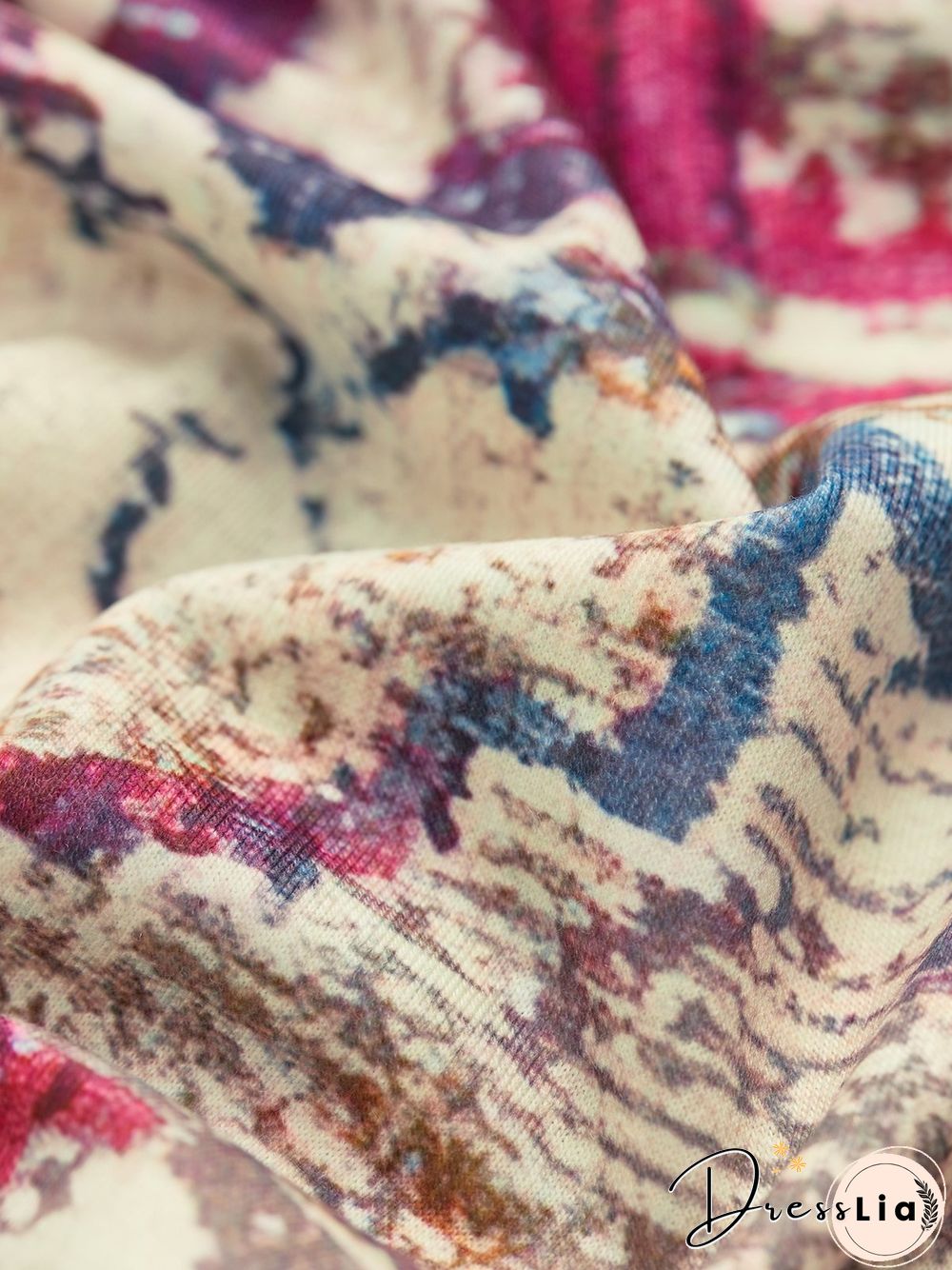 Ethnic Short Sleeve Buttoned Crew Neck Plus Size Casual T-Shirt