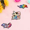 3Pcs Feather DIY Diamond Painting Hairpin Handmade Diamond Barrette Art for Girl