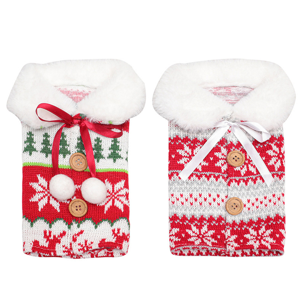 

Christmas Knitting Wine Bottle Cover Cap Elk Snonflake Wine Bottle Sweater, Style 2, 501 Original