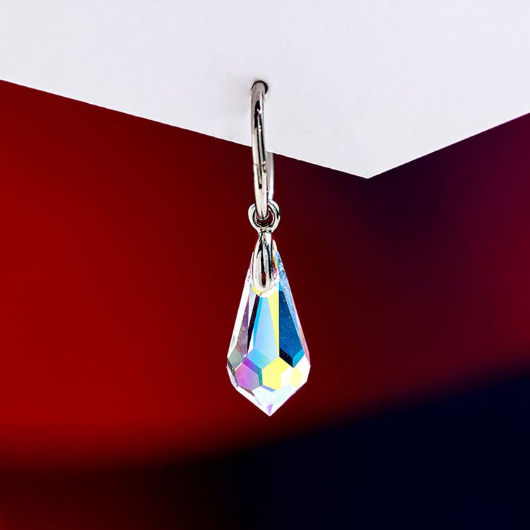 V Water drop crystal earrings 1 pcs