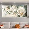 White Roses Full DIY 5D Round Drill Diamond Painting Kit for Adults/Beginners Gift Idea Home Decor Diamond Dots Paintings Picture Arts Craft 85x45cm