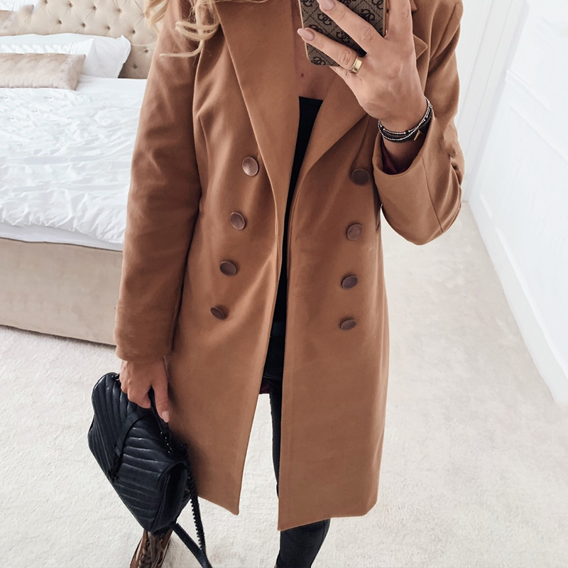 Fashion Double-breasted Long Coat