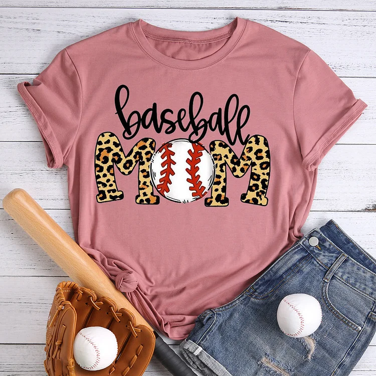 Leopard Baseball mom T-Shirt Tee -00099