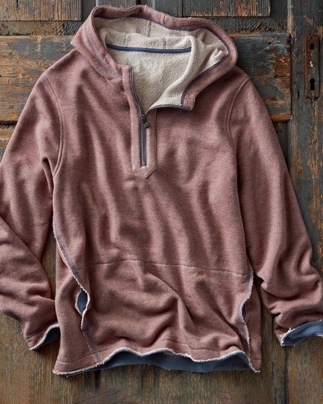 Casual knitted contrast sports hoodie