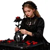 Gothic Floral Flower Model Set Eye-Catching Table Centerpiece Horror Skeleton Bouquet Building Set for Adults Kids Holiday Birthday Gift (Dahlia)