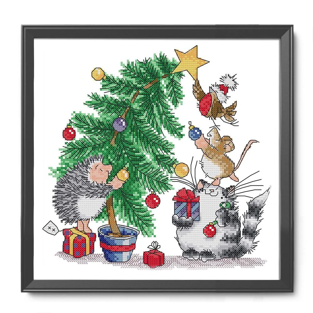 14ct Stamped Cross Stitch - Christmas Gift(28*28cm)