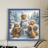 Golden Retriever Snowman-14CT Stamped Cross Stitch 40*40cm