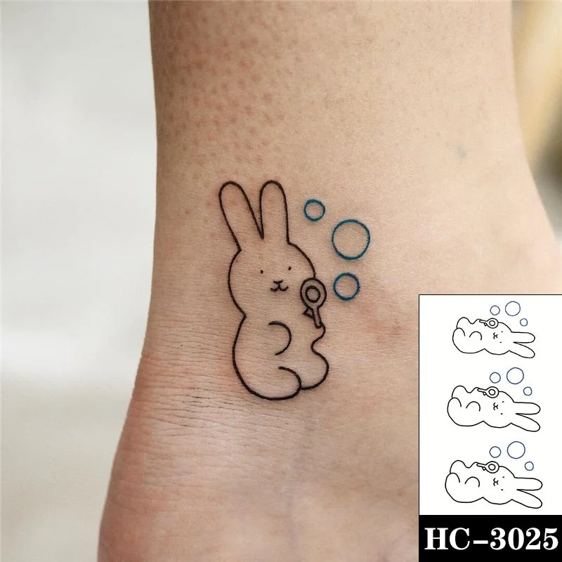 Waterproof Temporary Tattoo Sticker Cartoon Carousel Pattern Heart Moon Body Art Fake Tattoos Flash Tatoos Arm Ear for Men Women