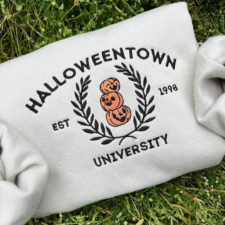 Halloweentown hotsell university embroidered sweatshirts| Cute Halloween sweatshirts