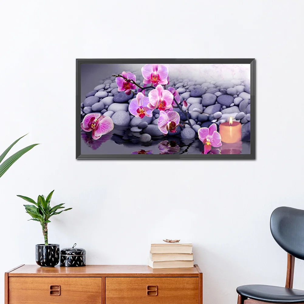 Diamond Painting - Full Round Drill - Pink Flowers(60*30cm)