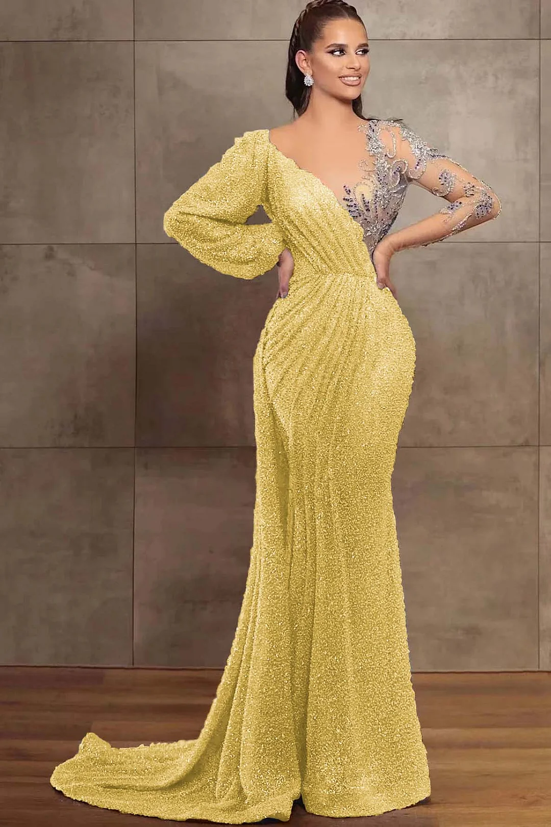 High Neck Keyhole Appliques Sleeveless Mermaid Evening Dresses main image 0