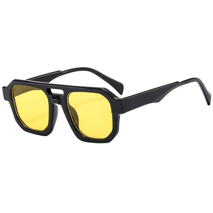 YOOSKE Double Beam Pilot Sunglasses for Men Square Sun Glasses Women Brand Design Outdoor Driving Goggles UV400 Mirror