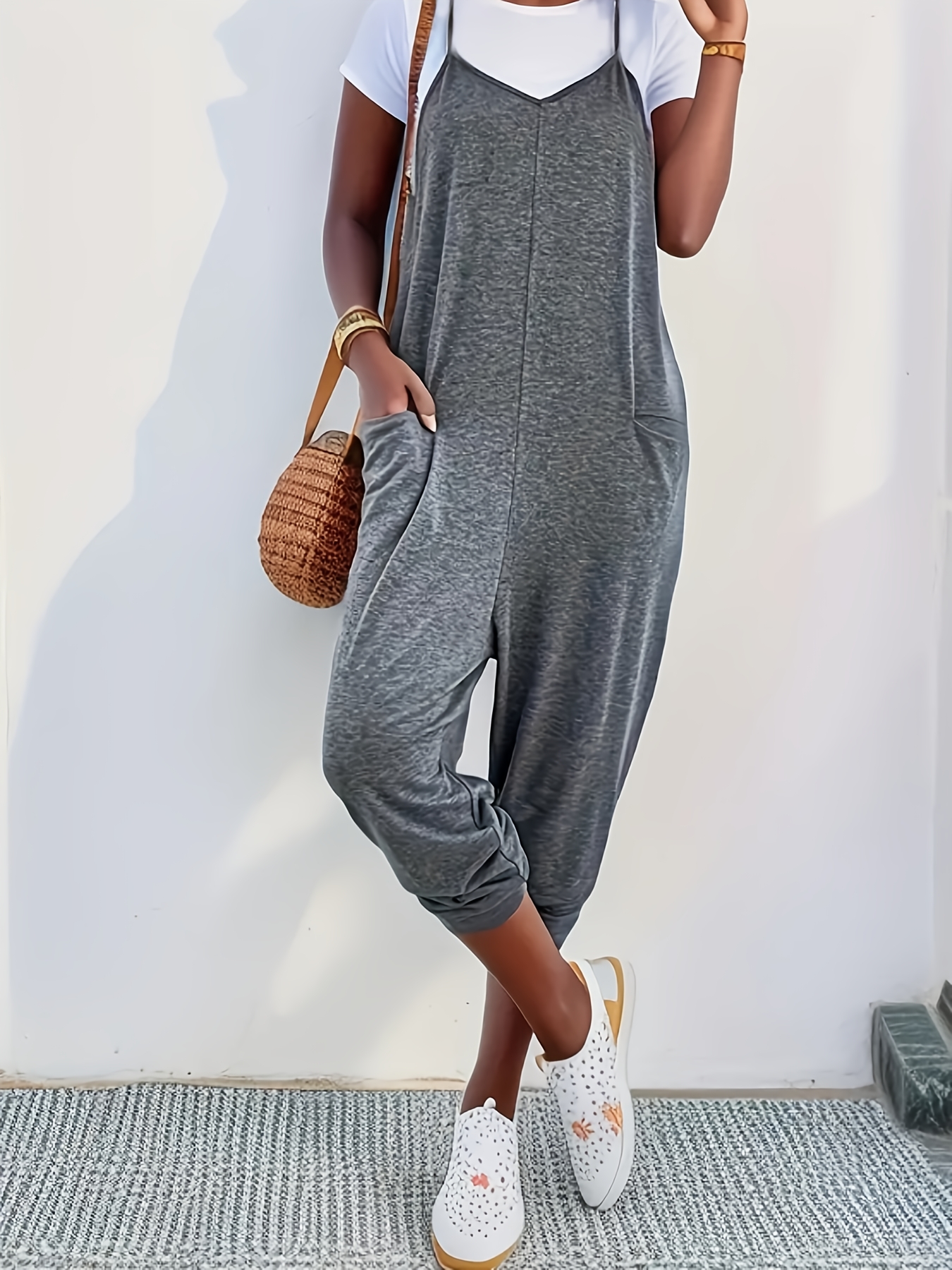Solid Color Ankle-Length Fashionable Casual Overalls For Women | IFYHOME