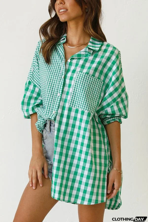 One Split Wonder Plaid Button Shirt