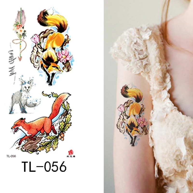 Flower arm waterproof tattoo stickers half arm painted animal durable waterproof European and American temporary tattoo stickers