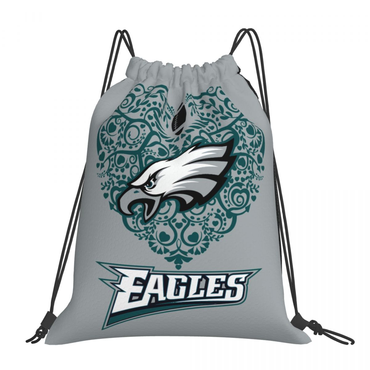 Philadelphia Eagles Heart Drawstring Bags for School Gym