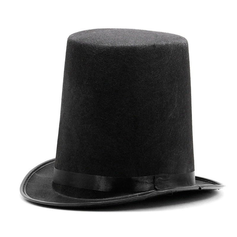High Hat Retro British Gentleman Jazz Hat Magician Hat Performance Sequin Hat Rain Silk High Barrel Top Hat Non-woven Fabric