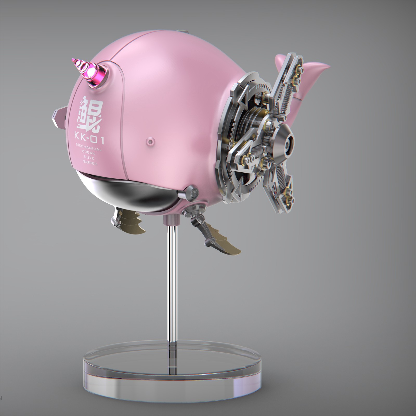 ZERO PLAIN MECHANICAL OCEAN KK-01A Pink Shark Assemble Model Toys Collectible