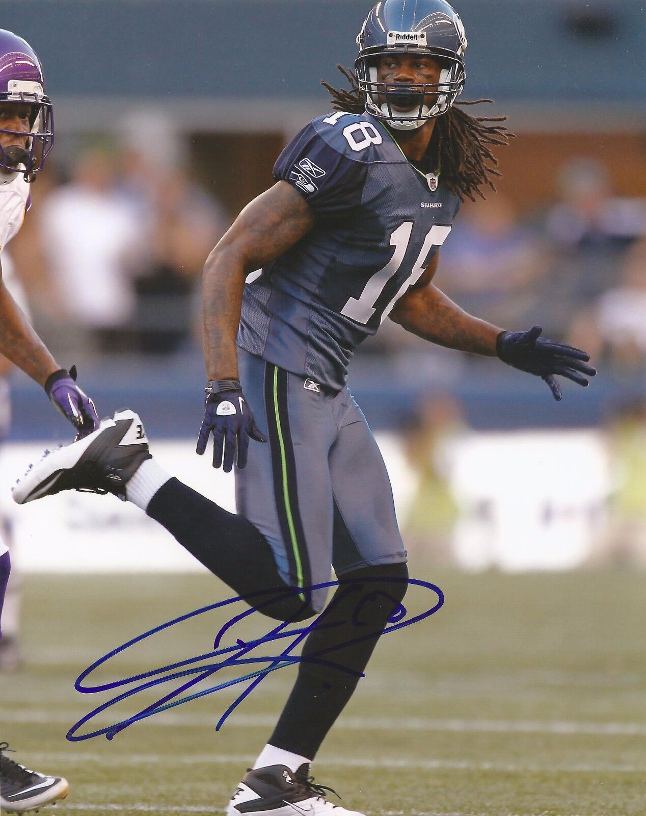 SIDNEY RICE SIGNED SEATTLE SEAHAWKS 8x10 Photo Poster painting #1 with PROOF