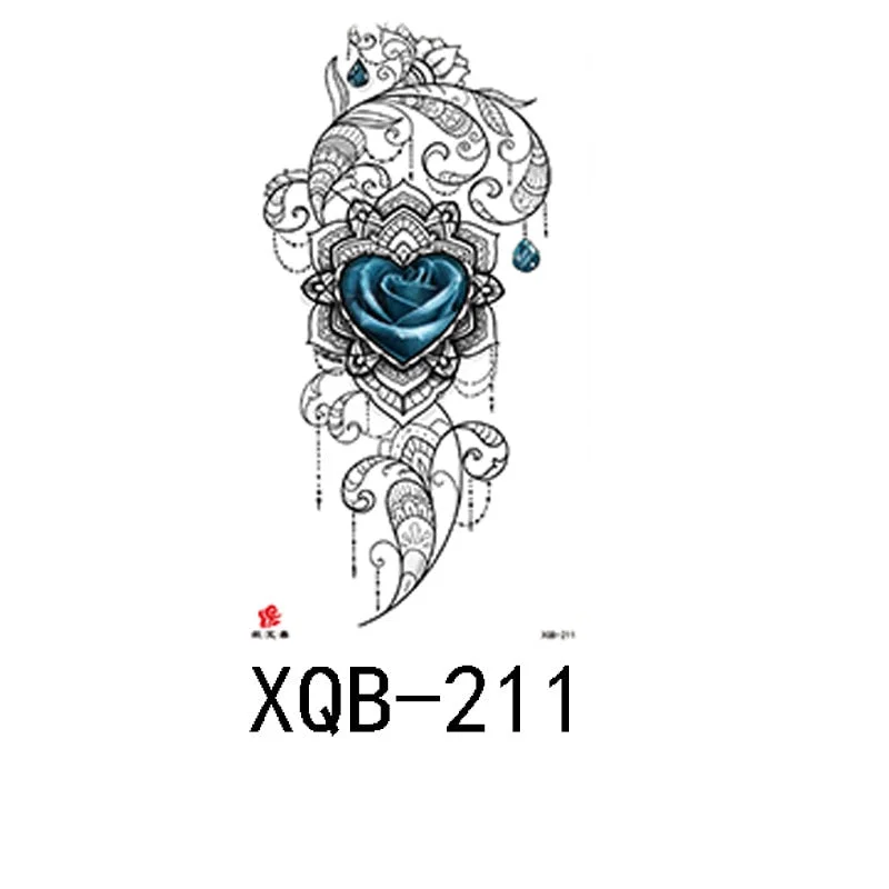 Small Full Arm Waterproof Tattoo Sticker Half Arm Arm Painted Flower Animal Arm Lasting European and American Tattoo Sticker