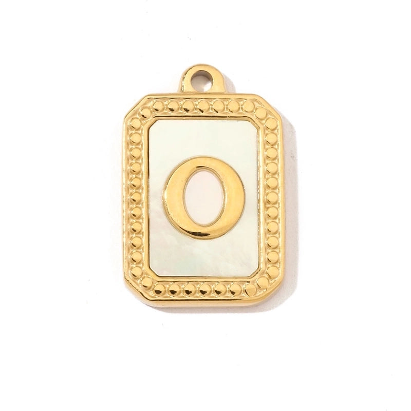 A Pack Of 3 201 Stainless Steel Shell 18K Gold Plated Letter Polished Pendant