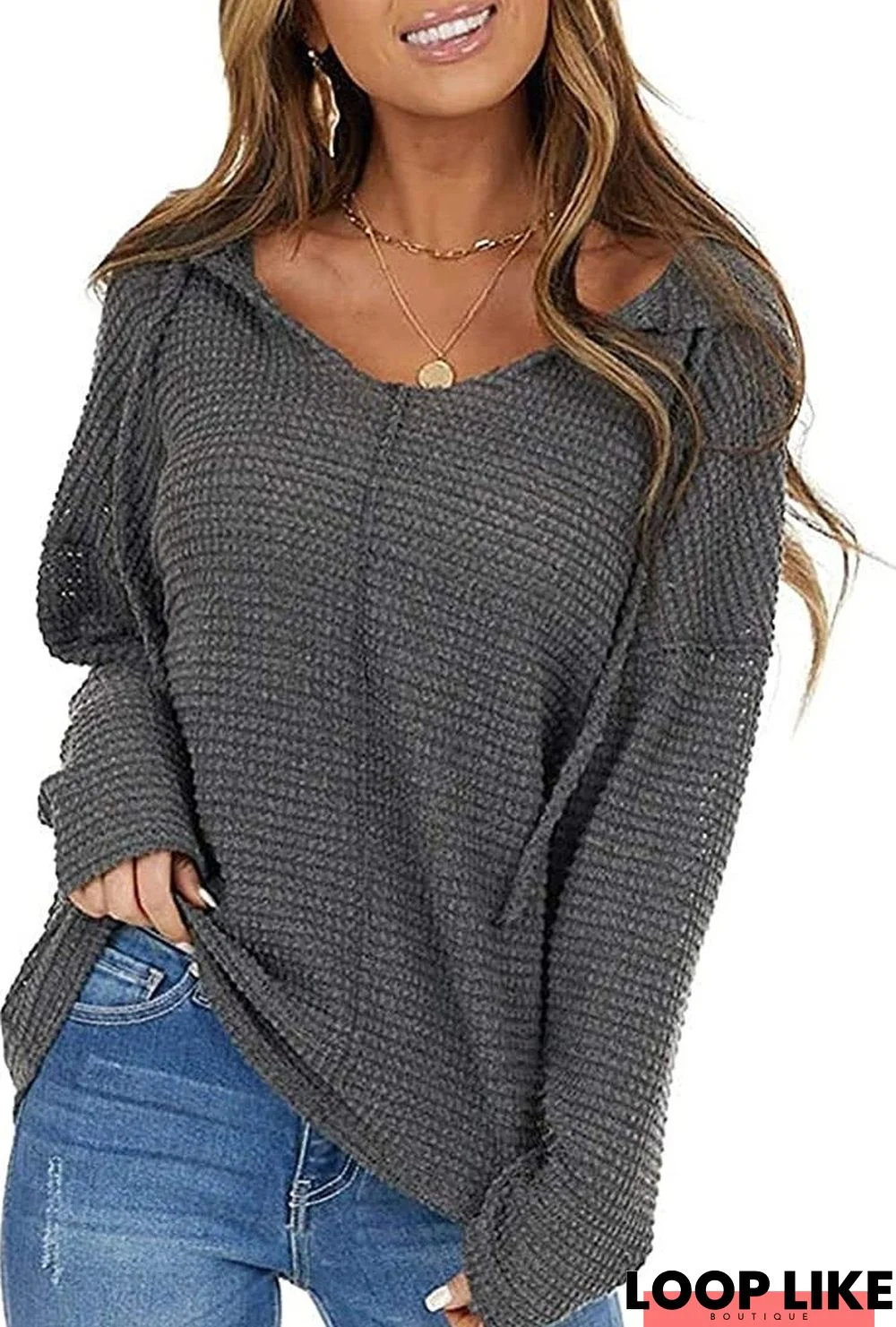 Hoodie Long Sleeve Knitted Shirts & Tops