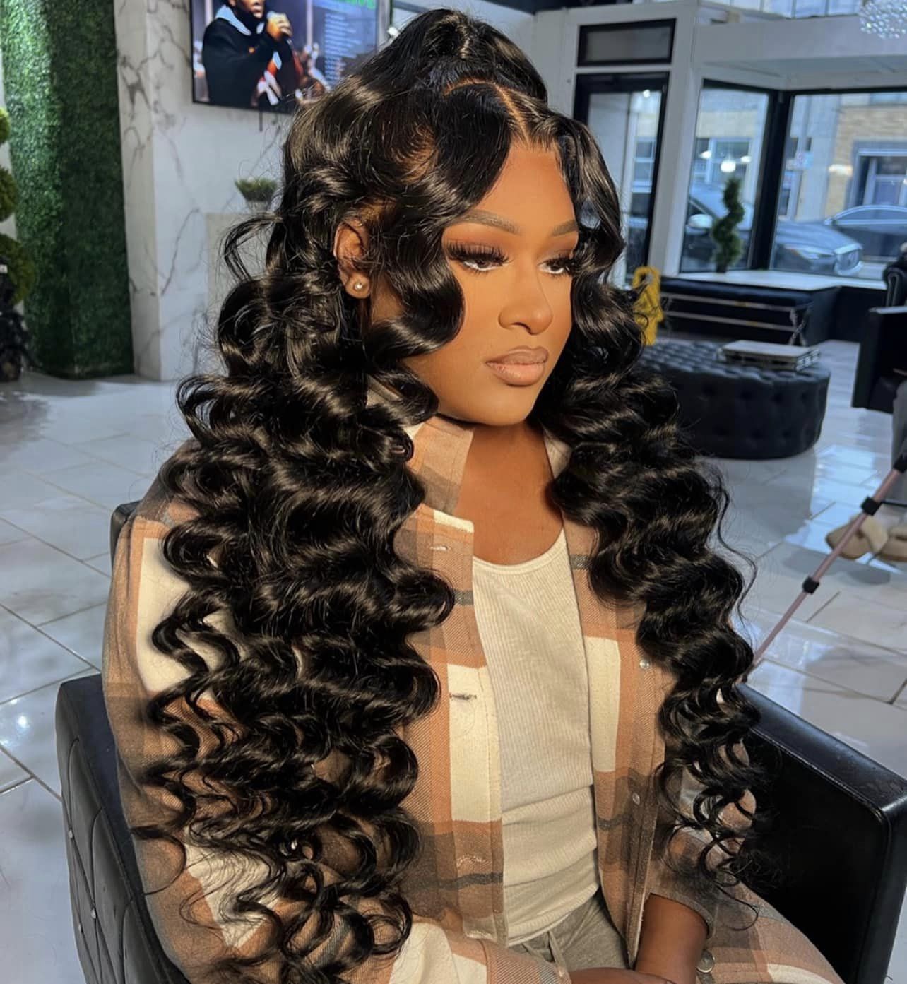 Transparent 13x4 Lace Frontal Wig Loose Wave 200% Density Human Hair Lace Frontal Wig