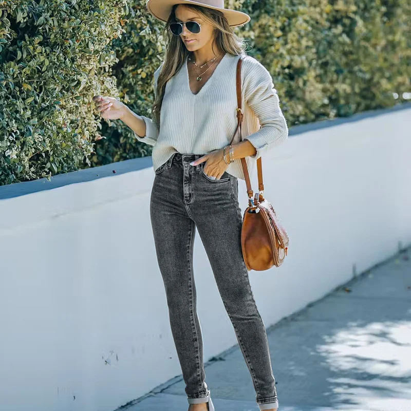 Women's High Waist Skinny Long Denim Jeans