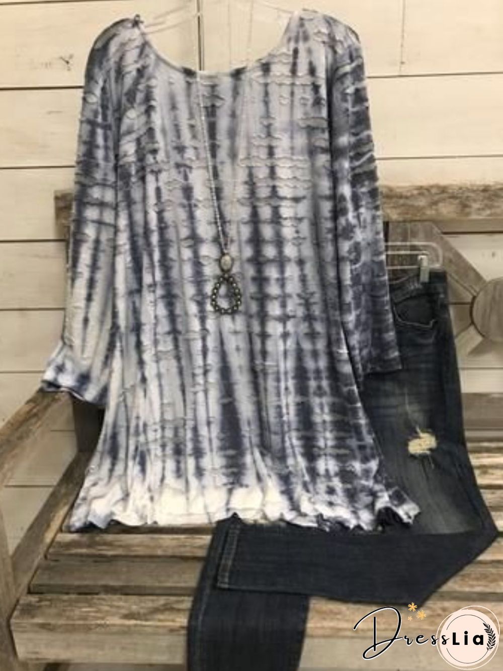 Casual Long Sleeve Round Neck Plus Size Tops