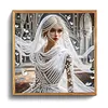 White Dressed Beauty Partial Drill Diamond Painting Kit 30x30cm