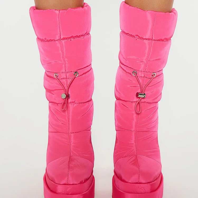 Pink mid hotsell calf boots