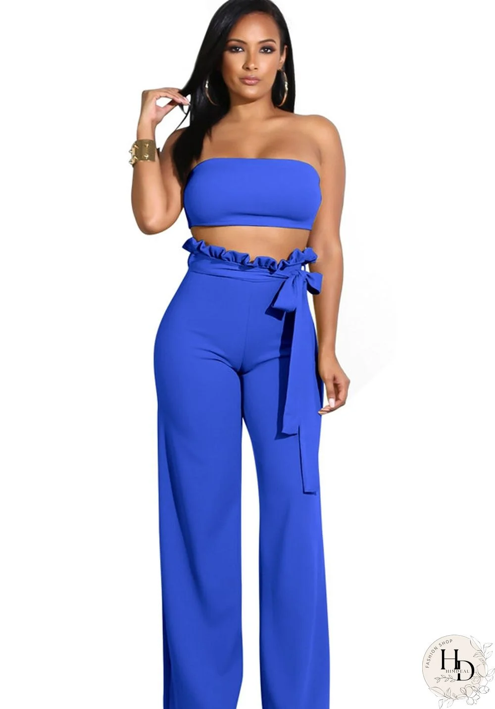 Green Army Plain Low Waist Two-piece suit