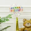 30PCS Transparent 22" HAPPY BIRTHDAY Colorful Polka Dots Golden Tassels Aluminum Film Balloons Party Decors