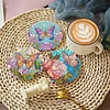 4PCS Diamond Painted Acrylic Butterfly Placemats Insulated Dish Mats with Holder
