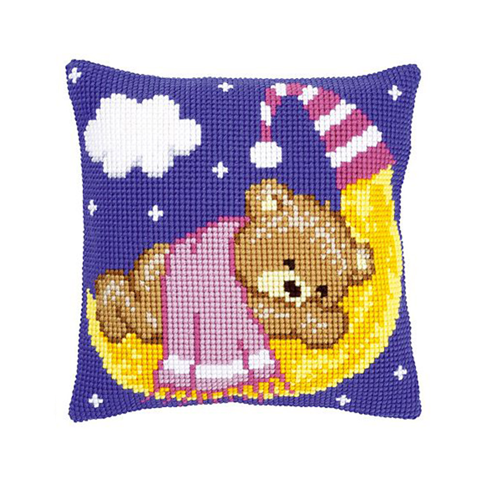 

Little Bear on the Moon - 11CT Stamped Cross Stitch Pillowcase - 40*40CM, 501 Original