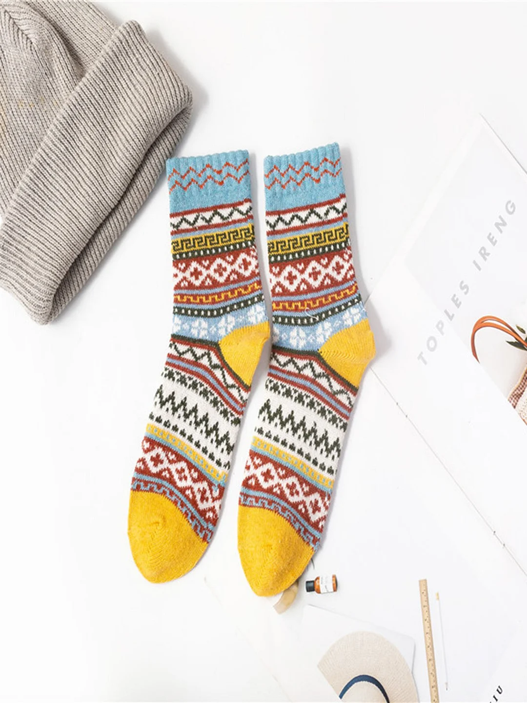 Casual Ethnic Pattern Rabbit Velvet Socks | EGEMISS