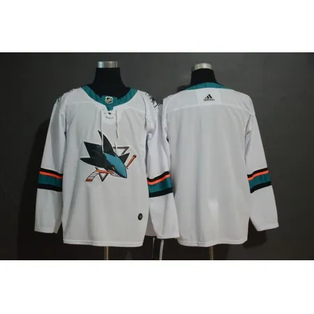 Men's  San Jose Sharks White Stitched NHL Jersey