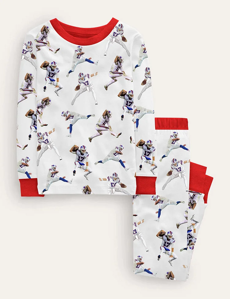Kid's Buffalo Football Allen Jumping Pajama Set