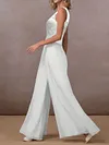 Embroidered V-Neck Empire V-Back Solid Color Fashion Jumpsuit