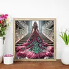 Fille en jupe habill&eacute;e - peinture au diamant de forme sp&eacute;ciale - 30 * 30cm