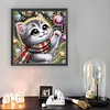 Christmas Cat - Diamond Painting - Partial Special Shaped Drill(Canvas|30*30cm)