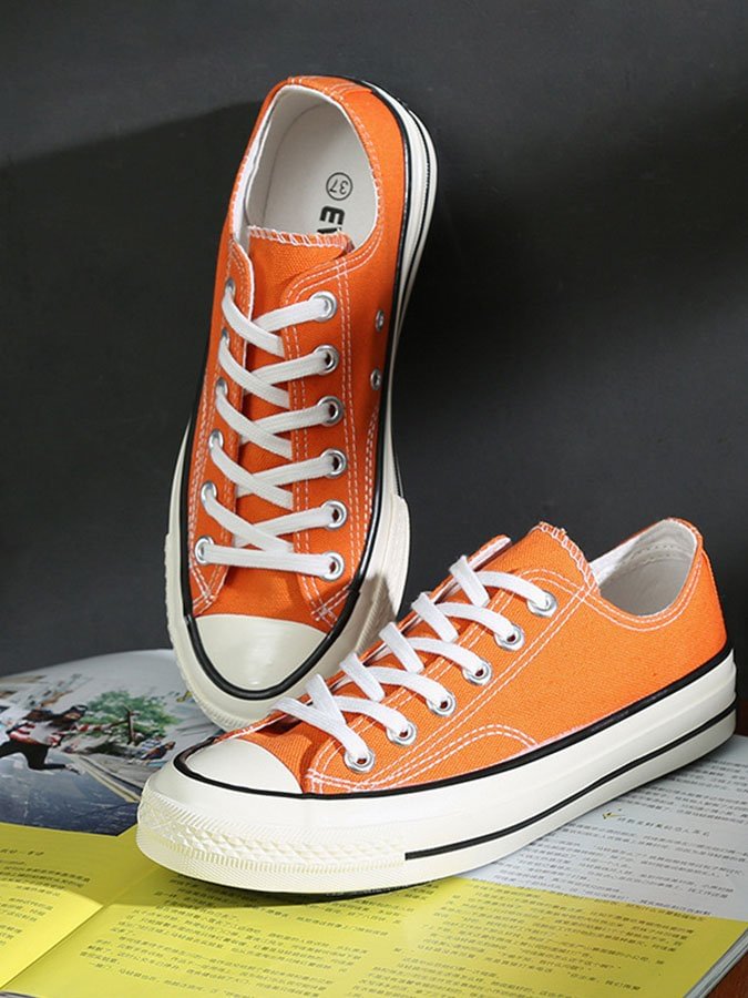 Casual Orange Canvas Shoes