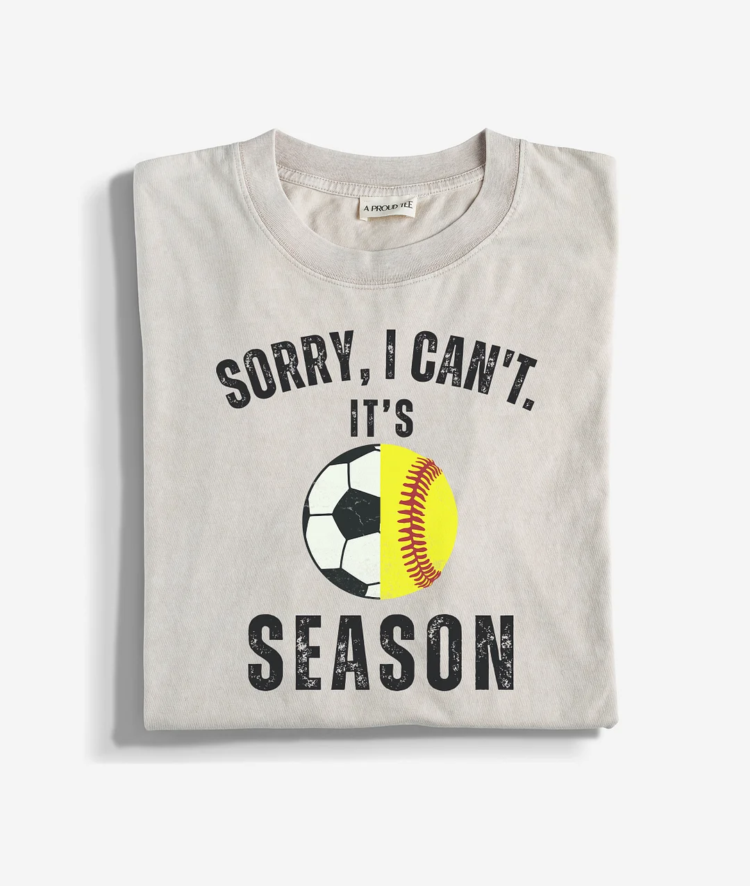 Sorry I Can't It's Soccer And Softball Season Acid Wash T-shirt