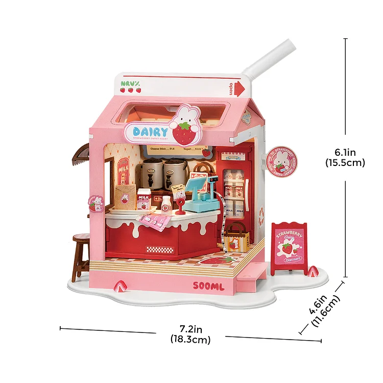 Robotime DIY Miniature Dollhouse Kit for Adults to Build Tiny House Model  Gift for Family and Friends (Ice Cream Store)