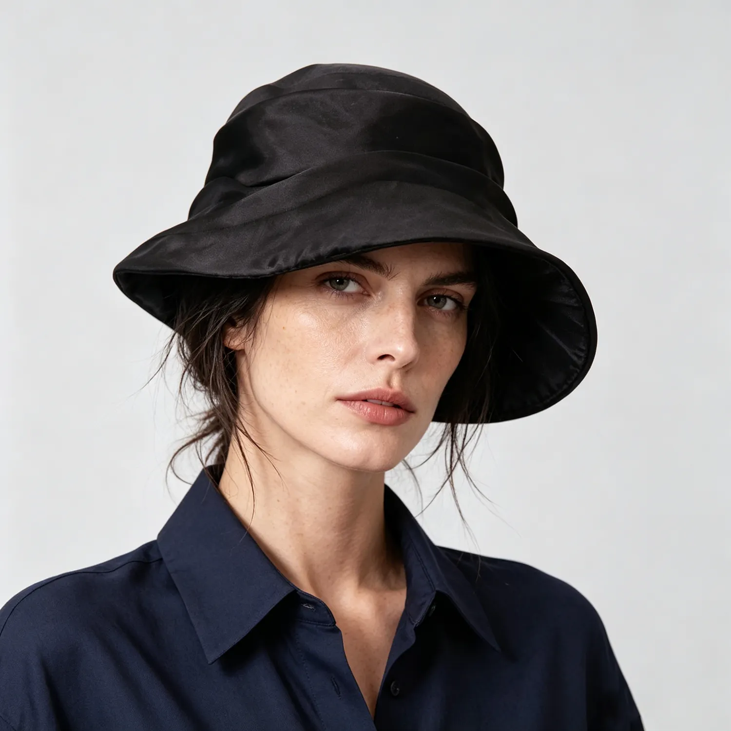 100% Silk Bucket Hat Sun Protection Sheer Classic Embroidery Organza Lightweight for Women REAL SILK LIFE