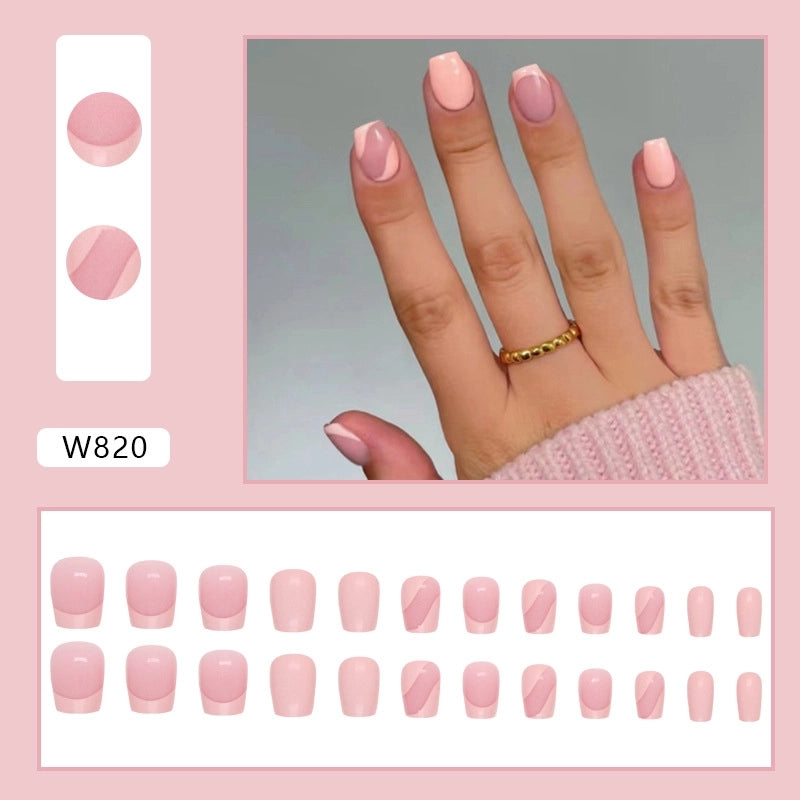 French Style Sweet Solid Color Cartoon Star Butterfly Plastic Nail Patches 1 Set